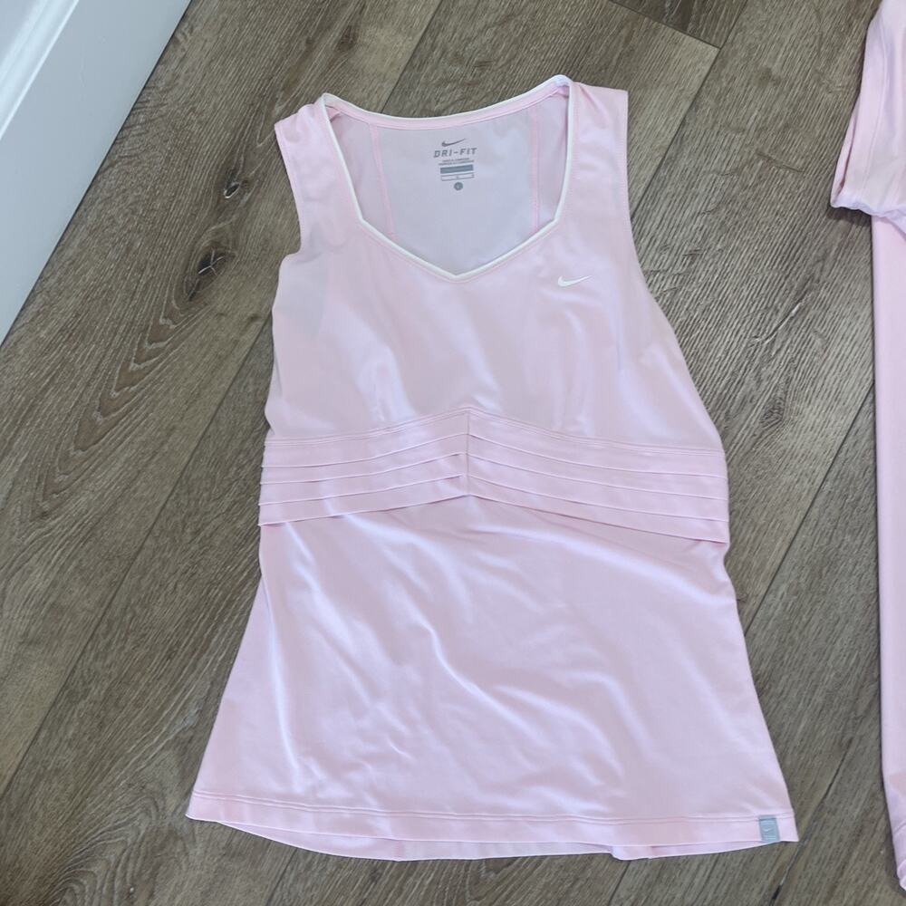 Nike Women Tennis Skirt Pink 3 Piece Set Size M* Dry Fit Pickleball Tennis Tanks - Picture 4 of 16